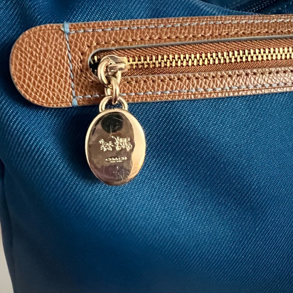 Coach Sawyer Crossbody Bag in Blue and Tan - Picture 7 of 15